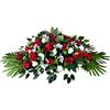 DRW Centro Fiori Artificiali Cimitero, Santos, Anniversari Allungato cuscino Tonalità Rosso e Bianco 110 cm Lunghezza x 56 cm Larghezza x 34 cm Altezza
