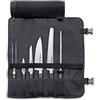 Dick F. DICK ActiveCut set di coltelli 6 pezzi con borsa rotolo (coltello da cucina/coltello da ufficio e acciaio da trazione + forca per carne, borsa di fibra sintetica lavabile)