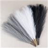 EVODIS Erba della pampa artificiale, 45 cm, soffice erba della pampa artificiale, 6 steli, composizione floreale per decorazione bohémien, casa, matrimonio (nero, bianco, grigio)