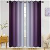 COSVIYA Grommet - Tende oscuranti per stanza, lunghezza 213 cm, 2 pannelli, colore viola e grigiastro, tende termiche per camera da letto/soggiorno, 132 x 213 cm