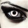 DESIGNLENSES, Lenti a contatto colorate bianche per costume di Halloween da zombie, senza gradazione, 1 paio (2 pezzi), lentes colore completamente bianco + custodia per lenti Zombie Eye