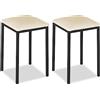ASTIMESA Sedia da cucina in metallo con schienale aperto, beige, 58 cm x 45 cm x 40 cm
