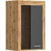 xonox.home Wohnen Jam X8BN1T40 - Vetrina decorativa in vetro, in rovere Wotan, in melammina/grigio, ca. 600 x 86 x 35 cm