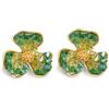 SINGULARU - Orecchini Clover. Fiore in Ottone con Placcatura Oro 18Kt. Gioielli da Donna