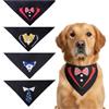 Rylae 4 Bandana per Cani Formale, Smoking con Papillon e Collare per Matrimoni, Compleanni, Collari per Cani Smoking Regolabile per Cane di Taglia Piccola Media e Grande