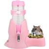 Norhogo Bottiglia d'acqua per criceti con supporto, borraccia automatica per criceti con supporto da 80 ml ater e dispenser di cibo per piccoli animali, porcellini d'India, ratti, conigli, nani,