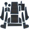 CDEFG Compatibile con Hyundai Kona Electric EV 2020-2022, Tappetino Antiscivolo Antipolvere Antigraffio Tappetini in Gomma Portabicchieri per Interni Auto Accessori (Blu)