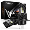 NIGHTEYE Lampadina LED H4 18000LM - 1:1 Mini Design, 60W H4 LED bianco freddo 6500K, Lampada Sostituzione per Alogena, no ventilatore, Plug and Play, Impermeabilità IP68, Confezione da 2