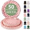 Nkaiso 50 Pezzi Rosa e Rosa Oro Piatti di Carta, 25 x 23cm & 25 x 18cm Piatti Monouso, Stoviglie per Feste usa e Getta Eleganti per Compleanno, Nuziale Doccia, Fidanzamento, Matrimoni