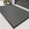DEXI Zerbino Ingresso Esterno 80 x 120 cm, Antiscivolo e Impermeabile con Fori, Facile da Pulire, Tappeto da Esterno per Ingresso, Porta di Casa, Balcone e Terrazza, Carbone