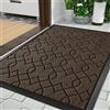 Yimobra Zerbino per esterni, lavabile, resistente alle intemperie, 75 x 43 cm, robusto e assorbe l'acqua, resistente allo sporco, con retro antiscivolo, in gomma, marrone
