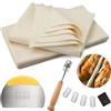 Pyroclasia Canne da forno, 2 pezzi, 75 x 45 cm, naturale, per impasti, con carta di pasta, coltello da forno, pellicola per fermentazione per accessori per il pane, panno per la preparazione dell'impasto