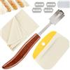 Chuainxin Coltello Pane Panificazione 3er Set [inkl. 1 Taglierino per Pane con 5 Lametta, 1 Tagliapasta Multiuso, 1 Professionale Panno Lino] Bread Scoring Tool, Bread Lame per Intagliare Modelli di Pane Crudo