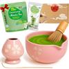 Goodwei Set Matcha Latte - Set da Tè Matcha Giapponese con Ciotola, Frullino in Bambù, Supporto, Cucchiaino e Matcha Biologico - Set da Cerimonia del Tè e Matcha Latte (Hanami)