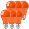 Wivety Lampadine LED Arancione E27 da 9W, A60 Lampadina Colorate a LED, per Halloween Natale Party Bar (6 Pezzi)