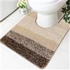 Famibay Tappetino da Bagno Antiscivolo per WC, Morbido in Microfibra, Super Assorbente a Forma di U, Beige, 50 x 50 cm