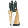 BerlingerHaus Berlinger Haus Set di 6 coltelli in acciaio temprato 3cr13/con supporto BAMBOO/verde opaco