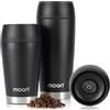 moon bottles Tazza Termica da Viaggio Moon 360° - Borraccia termica, Termos Caffè, Antiperdite, Thermos per bevande calde, acciaio inossidabile, adatta ai portabicchieri dell'auto (450ml, nero)