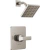Delta Faucet Velum 14 Series - Set di rubinetti per doccia in nichel spazzolato monofunzione, kit valvola, maniglia doccia, kit doccia Delta doccia, set doccia, in acciaio inox T14237-SS (valvola non