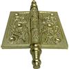 Antique Hardware Depot HG104 - Cerniera decorativa decorativa in stile vittoriano, in ferro battuto anticato, per porte, armadi, stile vintage, 15,2 cm, colore: oro