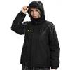 Mnking Giacca Sci Donna Pile Impermeabile Giacca Montagna Trekking Softshell Invernale Antivento Calda Giubbotto Neve Cappotto con Cappuccio All'aperto CFY226W-Black-2XL