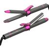 LESCOLTON Ferro arricciacapelli e piastra lisciante 2 in 1, rivestimento nano-titanio, curler Iron con display LCD, 27 temperatura regolabile, 100-230 ℃ ricci e levigatura Spazzola Phon (Magenta)
