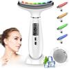 karzu Massaggiatore Viso Elettrico,Massaggiatore Viso Lifting a 6 Modalità a 45 °C per L'anti-età, il Lifting e il Rassodamento Della Pelle Cadente (Modalità LED a 4 Colori - Bianco)