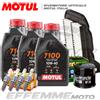 Motul + Hiflo + Ngk Tagliando SUZUKI V-Strom 650 Abs e 650 XT 2017-2020 (7100 10W40 Filtri candele)
