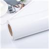 Warmiehomy Carta da parati autoadesiva 60cm x 10m Pellicola lucida rotolo di plastica con retro adesivo stacca e attacca carta da parati bianca in vinile carta a contatto per cucina armadio mobile