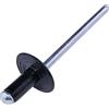 AERZETIX - C57089 - Set di 50 Rivetti ciechi standard Ø4x8mm con flangia piatta larga 12mm - in acciaio/alluminio - rivetto pop - rivetto a rottura stelo - colore nero RAL 9005