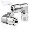 ERGAOBOY 2 pezzi 8 mm diametro esterno tubo x 3/8 filettatura BSP gomito esterno raccordi a innesto rapido in acciaio inossidabile 304 raccordi pneumatici a innesto rapido