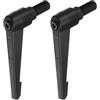 QUARKZMAN 2pz Regolabile Serraggio Leva Maniglie M16 x 32mm Manopole Nero | Vite blockggio Rapido Rilascio Cricchetto Pulsante Maniglia, Maschio Filettatura Bullone, Girevole