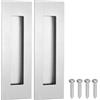 PATIKIL Maniglie da Incasso, 2 Pezzi Maniglia Rettangolari per Ante Scorrevoli a Scomparsa Fienile Ferramenta Set con Viti per Bagno Casa, Argento, 150mm