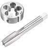 Unifizz Set di maschi e matrici metriche M16 x 2 mm, filettatura a macchina con filiera rotonda, kit per riparazione di dadi e bulloni
