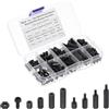 PATIKIL M2.5 Kit Distanziatore Esagonale in Nylon Maschio/Femmina, 240pz Kit Assortimento di Distanziali Schede Madri, Distanziatori Prese Elettriche Viti Dadi per Schede Madri PCB, Nero
