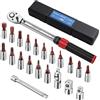 XUNTOP Set Chiave Dinamometrica da 22 Pezzi Chiave a Cricchetto 1/4 di Pollice con Gamma 5-25 Nm con 72 Denti con Inserti Esagonali/Phillips/Torx Per Riparazioni Bici, Moto, Auto e Pneumatici