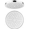 SwissWave - Soffione Doccia Circolare 200mm - In ABS - Design Moderno con Disco Bianco - Ugelli Anticalcare e Risparmio Idrico 12 l/min - Ricambio per Braccio Doccia Bagno - Argento/Cromo