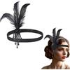 Yphzmtz Cerchietto con piume anni '20, per capelli da donna e ragazza, per feste a tema Gatsby