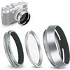 Kiwifotos Paraluce Anello Adattatore Filtro UV Kit per Fotocamere Fujifilm X100VI X100V X100F X100S X100T X70 Sostituisce il Paraluce Fuji LH-X100 Anello Adattatore AR-X100 (Argento)