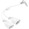 OMIGA Prolunga Spina Piatta 2 en 1 Europea 90 Gradi Cavo Prolunga 250 V/2.5 A Max Ciabatta Presa 50CM pour TV Ordinateur Moniteur Beamer Lampe Appareils Ménagers (Blanc)