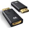 Amicably Adattatore DisplayPort a HDMI 2 Pezzi, 4K@30Hz/2K@60Hz/1080P@120Hz Adattatore HDMI Displayport compatibile con laptop, proiettori, monitor, TV, AMD, GPU