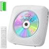Gueray Lettore CD portatile Hifi : Lettori CD Bluetooth per la casa con altoparlanti Batteria ricaricabile da 1800 mAh Telecomando Copertura antipolvere rimovibile Supporta radio FM USB AUX Bianco