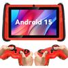PRITOM Tablet da 7 pollici, tablet WiFi per bambini, 8 GB RAM, 32 GB ROM (espandibile 512 GB), tablet Toddler, controllo parentale, Android 15, BT, Dual Camera, Software per bambini per Educating