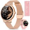 RUXINGX Smartwatch Donna, 1,19 Display AMOLED, Elegante Piccolo Orologio Smart Watch con Chiamate, Ciclo Mestruale Frequenza Cardiaca SpO2 Sonno, 120 Fitness, Contapassi Calorie IP68 iOS Android Oro