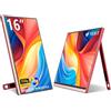 Veout Schermo portatile da 16 pollici, 1920 x 1200 FHD, display IPS Gaming per computer portatile/PC/Mac/PS5/Xbox con USB-C e HDMI, monitor ultrasottile con supporto, 16:10, luminosità 300 CD/m²