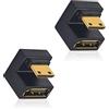 Duttek U Shape HDMI to Mini HDMI 8K Adapter, Down Angle 8K Mini HDMI maschio a standard HDMI femmina Extension Adapter Supporto 8K@60Hz, 48Gbps per fotocamera/laptop/tablet/HDTV/proiettore (2 Pack)