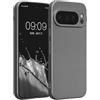 kwmobile Custodia Compatibile con Google Pixel 10 PRO Cover - Protezione Back Case Morbida - Silicone TPU Effetto Metallizzato Grigio Metallizzato