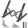 OUGEP Supporto PC Portatile, Alluminio 8 Livelli Regolabile & Raffreddamento Porta PC Laptop Stand per Computer Portatili e Tablet 10-17.3 Tablet (Nero)