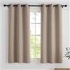 PONY DANCE Tenda Corta Oscurante da Interno Tende Camera da Letto per Finestre Piccole Curtains Termiche Isolanti per Cucina con Anelli 2 Pezzi L 90 x A 137 cm, Taupe Chiaro