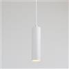 Alpinaluz Lampada a sospensione tubolare da soffitto in alluminio 20 cm - Design moderno minimalista, attacco GU10, cavo tessile regolabile 120 cm (Bianco)